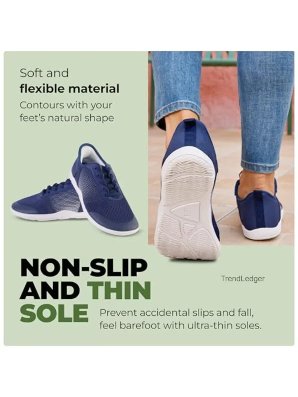Barefoot Shoes Hands-Off Slip-On Zero-Drop Thin Sole Lightweight Walking